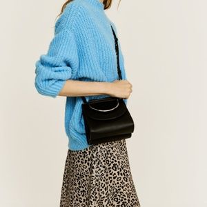 Black Metallic Handle Mini Bag